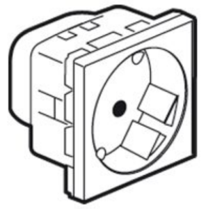 Legrand Mosaic 077245 Модуль розетки 2Кx+3 под углом 45°,с защитными шторками,белый
