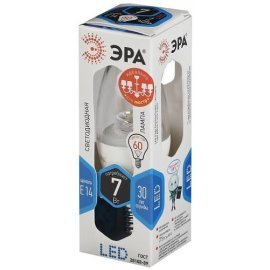 Лампа светодиодная LED Свеча B35-7W-840-E14-Clear ЭРА