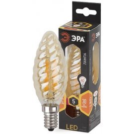 Лампа светодиодная F-LED Свеча витая BTW-7W-827-E14 gold ЭРА