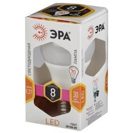 Лампа светодиодная LED Груша A60-8W-827-E27 ЭРА