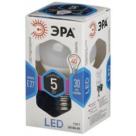 Лампа светодиодная LED Шар P45-5W-840-E27 ЭРА