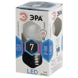 Лампа светодиодная LED Шар P45-7W-860-E27 ЭРА