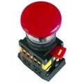 Кнопка AEAL22 Грибок с фиксацией красный d22мм 240В 1з+1р IEK