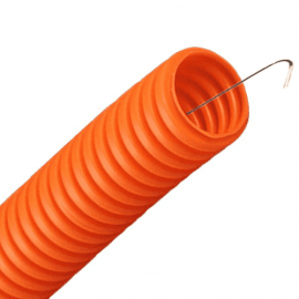 Труба гофрированная 20мм ПНД оранжевая с зондом тяжелого типа ИЭК (100м)