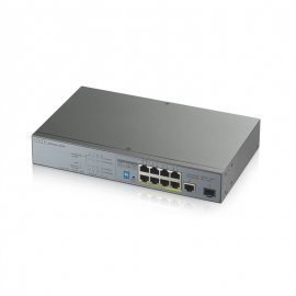 GS1300-10HP-EU0101F Коммутатор PoE+ для IP-видеокамер rack 19", 9xGE (8xPoE+), 1xSFP, бюджет PoE 130 Вт GS1300-10HP-EU0101F ZYXEL