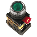 Кнопка ABLFS-22 зеленый d22мм неон/240В 1з+1р IEK