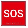 MP-010R1 Табличка тактильная с пиктограммой "SOS" (150x150мм) красный фон MP-010R1 Hostcall