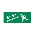 ОПОП 1-8 "бегущий человек + лестница вниз влево ", фон зеленый Оповещатель охранно-пожарный свето-звуковой Рубеж