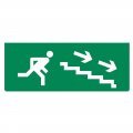 ОПОП 1-8 "бегущий человек + лестница вниз вправо", фон зеленый оповещатель охранно-пожарный световой Рубеж