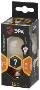 Лампа светодиодная F-LED Шар P45-7W-827-E27 frost ЭРА