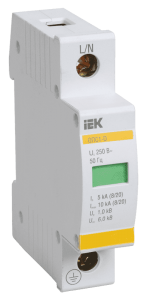 Ограничитель импульсных перенапряжений УЗИП ИЭК ОПС1-C 1Р In20kA Un400B Im40kA