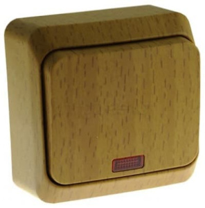 BA10-005T Выключатель Бук Schneider Electric Этюд 1кл. с подсветкой