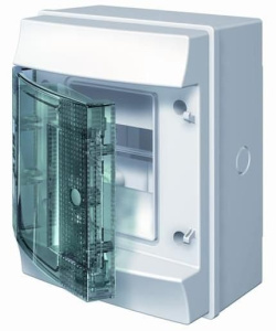 Влагозащищенный настенный бокс ABB Mistral65 4М прозрачная дверь без клеммного блока