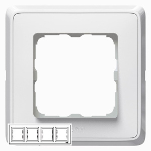 773654 Рамка Legrand Cariva 4 поста Белая