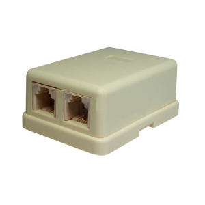 Телефонная розетка Розетка настенная RJ-11, 6P4C, 2 порта (10-0306) SUPRLAN