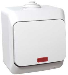 BA10-045B Выключатель Белый Schneider Electric Этюд 1кл. с подсветкой IP44