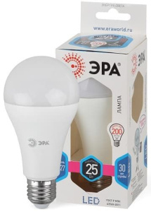 Лампа светодиодная LED Груша A65-25W-840-E27 ЭРА