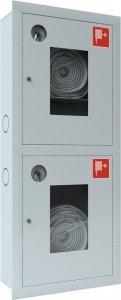Ш-ПК-003-21ВОБ (ПК-320-21ВОБ) лев. Шкаф пожарный встроенный со стеклом белый ТОИР-М
