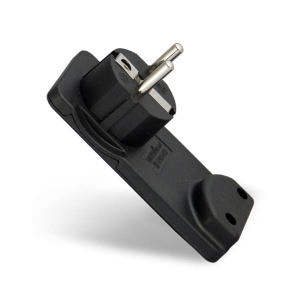 Вилка-невидимка UNIVersal с заземлением черная 16А 250В