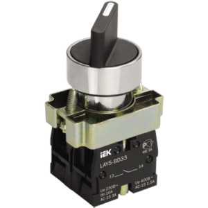 Переключатель LAY5-BD33 3 положения I-0-II стандартная ручка IEK