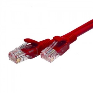 Патч-корд медный U/UTP Cat.5e 4x2 26AWG Cu PVC, красный, 0,5м SUPRLAN
