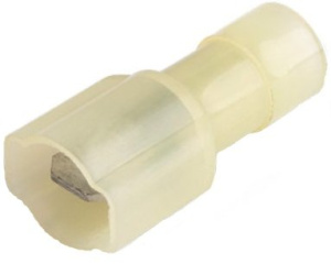 Разъемы плоские «папа» в нейлоновом корпусе РПИ-П(н) 6.0-(6.3) (жел) (100 шт) КВТ