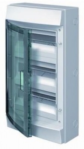 Влагозащищенный настенный бокс ABB Mistral65 36М (3х12) прозрачная дверь с клеммным блоком