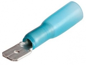 Разъемы плоские «папа» с термоусаживаемой манжетой РПИ-П-Т 2.5-(6.3) (син) (100шт) КВТ