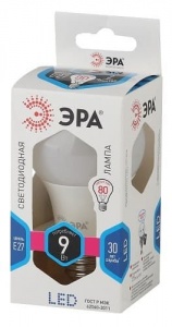 Лампа светодиодная LED Груша A60-9W-840-E27 ЭРА