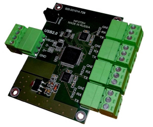 AVT-USB/4RS232 Промышленный преобразователь USB в RS-232 Инфотех