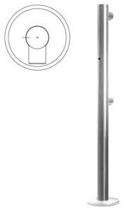 Praktika Стойка  ограждения односторонняя (2 муфты, отверстие под фиксатор слева) Стойка ограждения Praktika Стойка  ограждения односторонняя (2 муфты