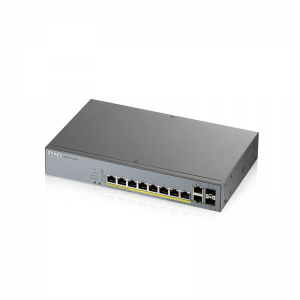 GS1350-12HP-EU0101F L2 коммутатор PoE+ для IP-видеокамер rack 19", 10xGE (8xPoE+), 2xSFP ZYXEL