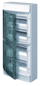 Влагозащищенный настенный бокс ABB Mistral65 48М прозрачная дверь без клеммного блока