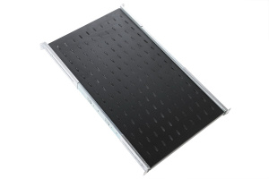 ТСВ-75-9005 Полка перфорированная выдвижная с телескопическими направляющими, глубина 750 мм, цвет черный ЦМО