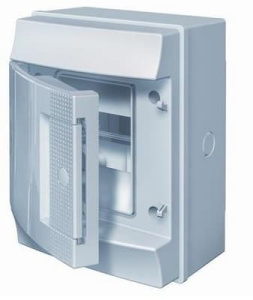 Влагозащищенный настенный бокс ABB Mistral65 4М непрозрачная дверь без клеммного блока