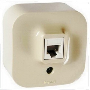 782244 Розетка телефонная TF RJ11 Слоновая кость Legrand Quteo