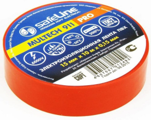 Изолента ПВХ красная 19мм 20м Safeline