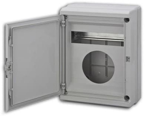 69031 Тусо Щит герметичный распределительный навесной под счетчик ЩУРН-П-12 Серый с непрозрачной дверью