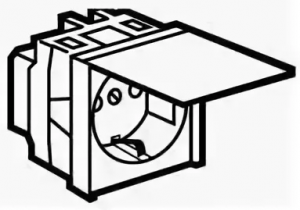 Legrand Mosaic 077219 Модуль розетки 2К+3, с крышкой, белый