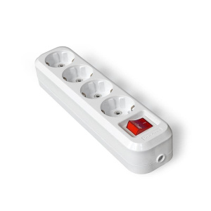 Колодка UNIVersal 4 гнезда с заземлением с выключателем AБС-пластик