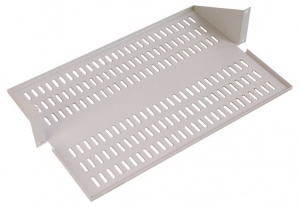 МС-40.2-9005 Полка для стойки перфорированная консольная 2U с центральным креплением, глубина 400 мм, цвет черный ЦМО