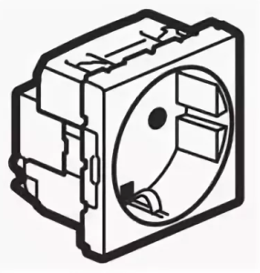 Legrand Mosaic 077213 Модуль розетки 2К+3 с защитными шторками, на винтах, белый,