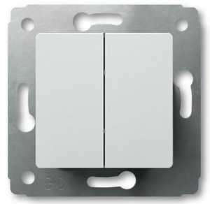 773658 Выключатель двухклавишный Legrand Cariva Белый