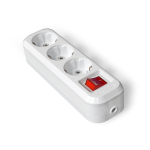 Колодка UNIVersal 3 гнезда с заземлением с выключателем AБС-пластик