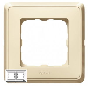 773752 Рамка Legrand Cariva 2 поста Слоновая кость