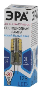 Лампа светодиодная LED JC-2,5W-12V-840-G4 ЭРА