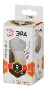 Лампа светодиодная LED Груша A60-9W-827-E27 ЭРА