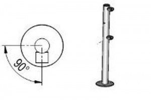 Стойка ограждения c отверстием под фиксатор L- образная (2муфты справа) Praktika OXGARD