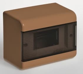 68026К Тусо Щит распределительный навесной ЩРн-П-6 Коричневый с прозрачной дверью