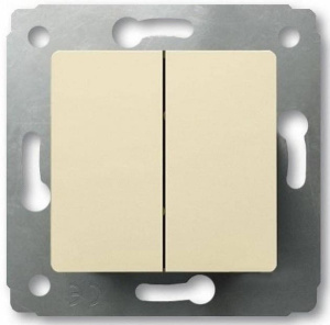 773708 Переключатель двухклавишный на 2 направления Legrand Cariva Слоновая кость